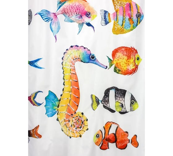 Штора для ванной комнаты Bath Plus 180х180 GORGEOUS FISH II multiy ch-21294 1