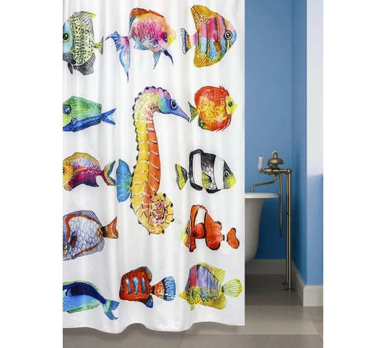 Штора для ванной комнаты Bath Plus 180х180 GORGEOUS FISH II multiy ch-21294