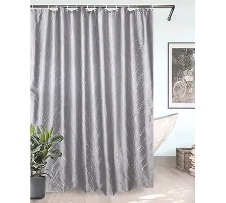 Штора для ванной комнаты Bath Plus 180х200 Antic Grey маленькие кольца LC1402-1S