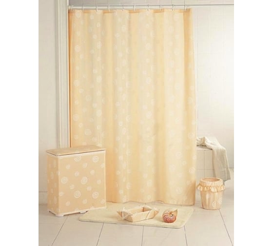 Штора для ванной комнаты Bath Plus Candy бежевая, 180х180 2101/3-P