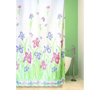 Штора для ванной комнаты Bath Plus Flower Village зеленый/голубой, 180х180 21213/1-P