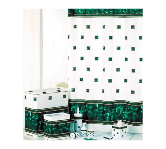 Штора для ванной комнаты Bath Plus Rome зеленая, 180х180 2115/1-P
