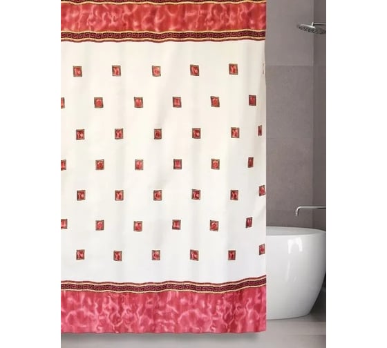Штора для ванной комнаты Bath Plus Rome красная, 180х180 2115/2-P