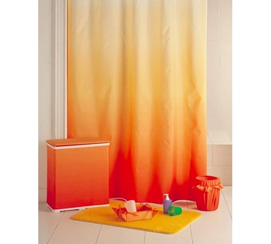 Штора для ванной комнаты Bath Plus 180х180 ROSY DOWN orange red 2151/2