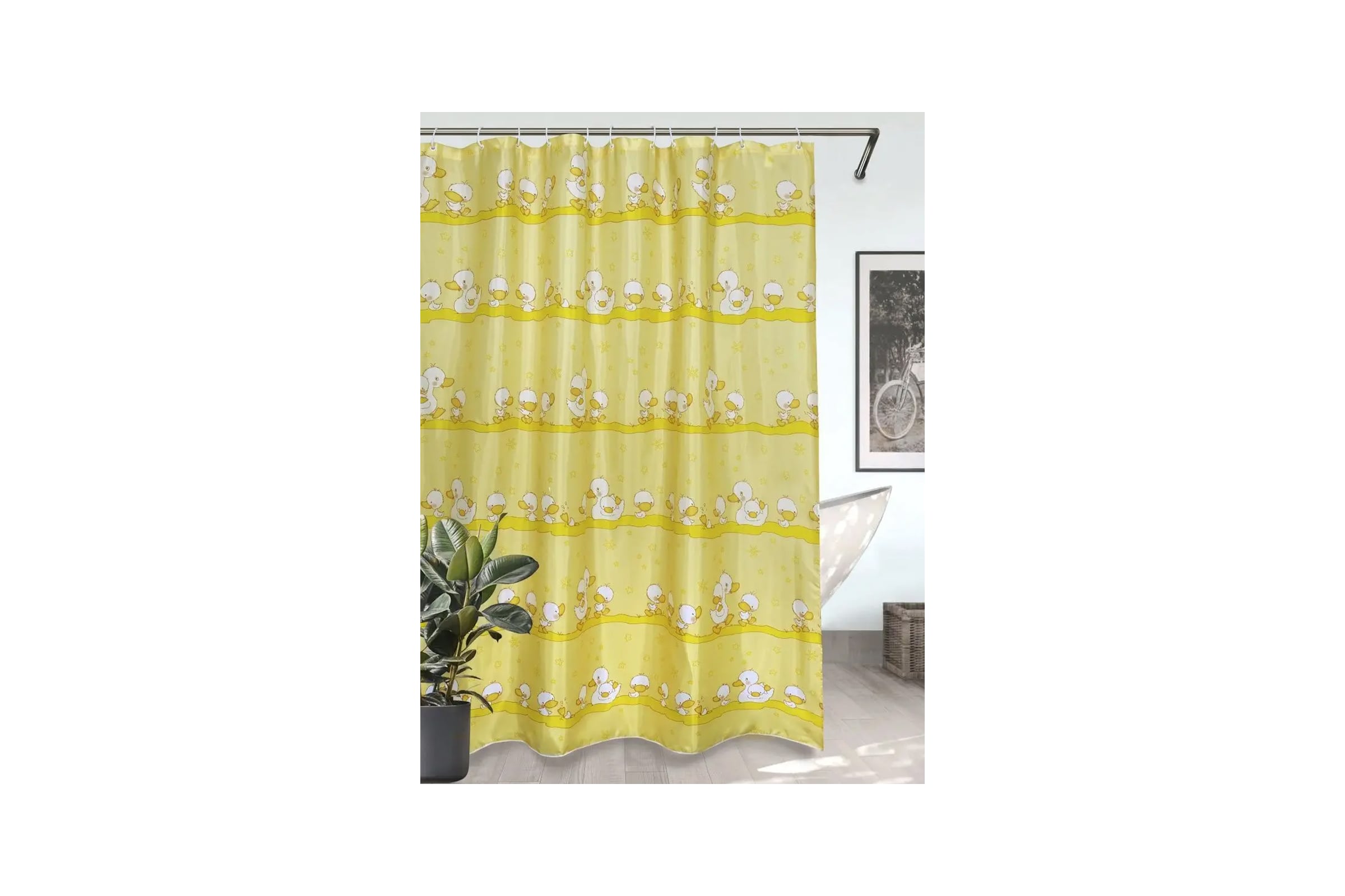 ШторадляваннойкомнатыBathPlus180х180смYELLOWQUACK2100S/22