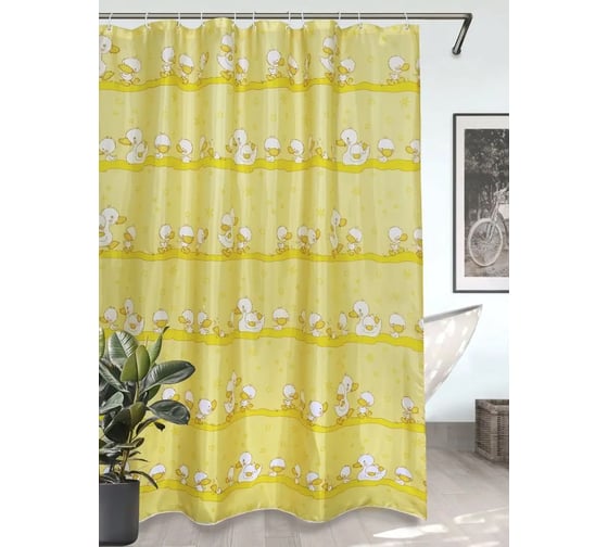 Штора для ванной комнаты Bath Plus 180х180см YELLOW QUACK 2100S/22