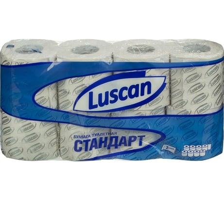 Туалетная бумага Luscan Standart 2-слойная, белая, 8 рулонов 396251