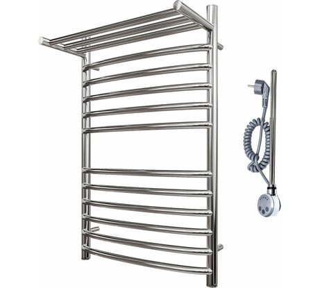 Электрический полотенцесушитель Point Альфа П11 400x800 с полкой левый/правый, хром PN05148SPE