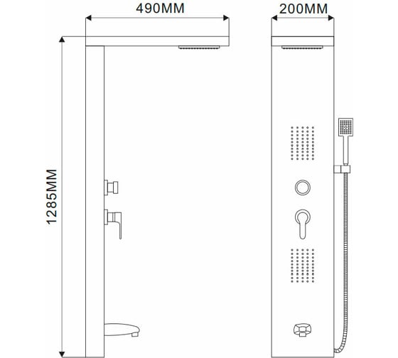 Душевая панель Maxonor с функцией гидромассажа MN2520