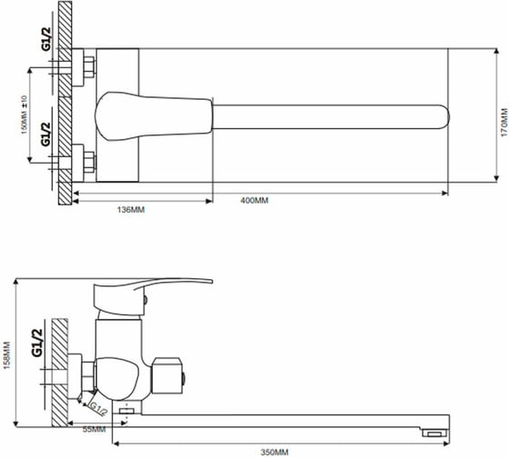 Смеситель для ванны Maxonor MN2270