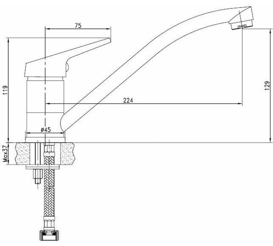 Смеситель Aquanet Round Handle 00187224