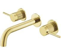 Смеситель для раковины VINCEA Groove встраиваемый, брашированное золото VBFW-4G1BG4