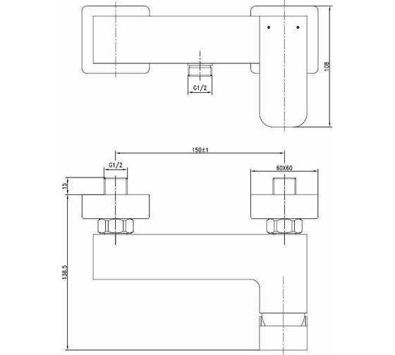 Смеситель Aquanet Cubic 00187231