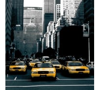 Тканевая шторка для ванны Melodia della vita 180х200 см Жёлтое такси MZ-123 21014