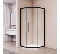 Душевой уголок RGW 100х100х195 PA-86-B NEW Трапеция/Чёрный/Прозрачное/6 мм 38088600-14N