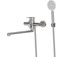 Смеситель для ванны Agger Zest однорычажный универсальный с душевым набором, никель матовый A0721133