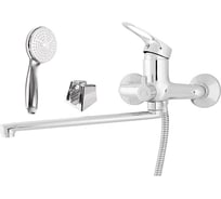 Смеситель для ванны Melodia della vita Classica картридж д.40 мм, излив 350 мм, лейка 1 функция, 100 мм круглая 65080