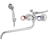 Смеситель для ванны Melodia della vita Elegia длинный S-излив, люкс керамика , лейка 1 функция, 75 мм круглая 69720