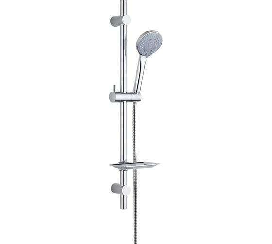 Душевой гарнитур Melodia della vita LUXE Round: стойка d22 мм, ручной душ d100 мм, 5 функций, шланг 1.5 м, мыльница, хром 34188