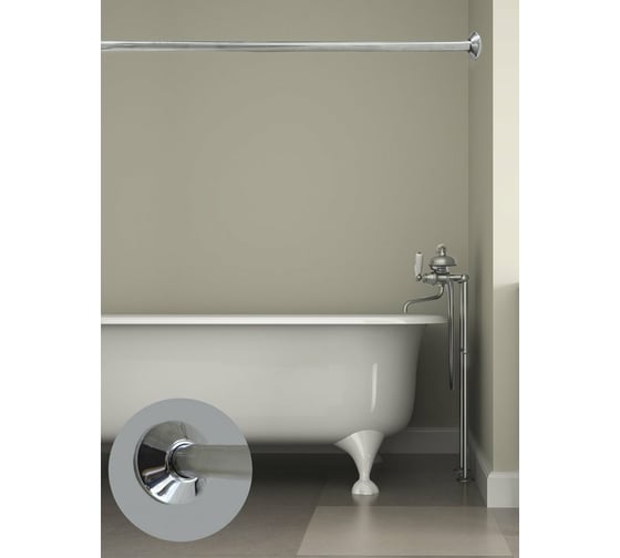 Прямой карниз GoGo нержавеющая сталь, хром, 1700 П1700
