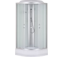 Душевая кабина без гидромассажа Taliente 90_90_215см, четверть круга, матовое стекло, белые задние стенки, средний поддон TA-9091M