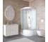 Душевая кабина без гидромассажа Taliente 80_80_215см, четверть круга, матовое стекло, белые задние стенки TA-8080M 1