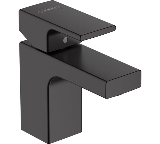 Смеситель для раковины Hansgrohe Vernis Shape 70, со сливным гарнитуром, матовый черный 71560670