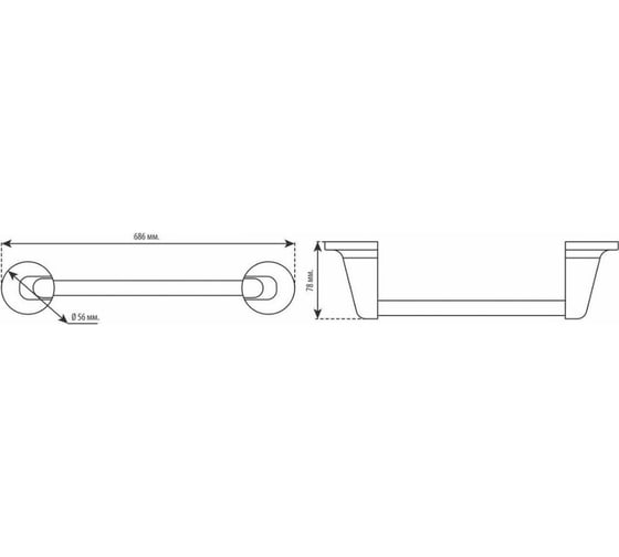 Вешалка для полотенца Studiotex LINE 60 см LTR0160 6128291