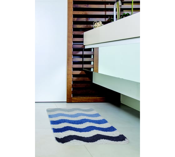 Коврик для ванной Studiotex WAVES из микрофибры Blue BM4575WV01BL 6128078