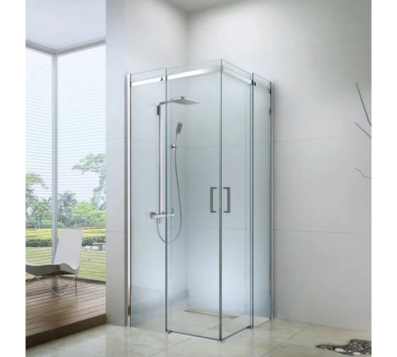 Душевой уголок Berges MELITA 900x900x1950 прозрачное стекло, 6 мм, профиль хром 061028