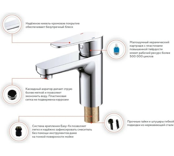Смеситель для раковины KONNER MDN1000 6126302