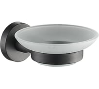 Мыльница Zenfort стеклянная с держателем  20585, чёрный 102039