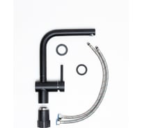 Смеситель кухонный Grandex AQUA BASIC-L BLACK METALIC 9002015