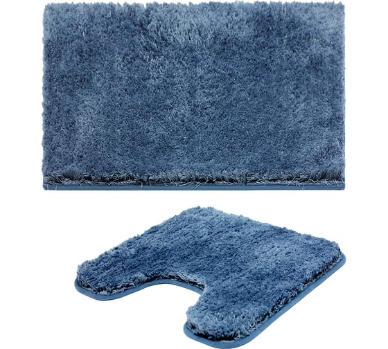 Комплект ковриков для ванны и туалета Bath Plus Тиволи синий DB4147/10