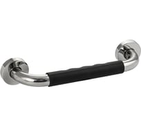 Поручень для ванной BRIMIX из нержавеющей стали, прямой, с черной пластиковой накладкой, цвет ХРОМ 75104