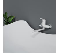 Смеситель для ванной настенный CAPEL c длинным изливом, ABS- пластик, белый CAP-SV-W-03
