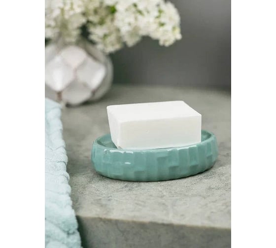 Мыльница Bath Plus 12,1х8,5х3 см RELAX цвет GREY-MINT CE2577BA-SD