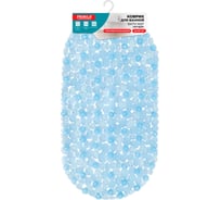 Коврик для ванны противоскользящий PRIMILA 64х36см Ручей овальный голубой, ПВХ, присоски, , 700390