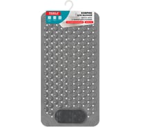 Коврик для ванны противоскользящий PRIMILA с теркой для ступней 68х36см серый, ПВХ, присоски 700389