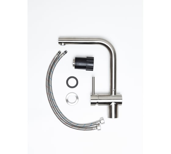 Смеситель кухонный Grandex AQUA BASIC-L SAT 900201 1