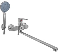 Смеситель для ванны Juguni одноручный длинный излив 40 см, керамический дивертор, карт. 35 мм 0402.188