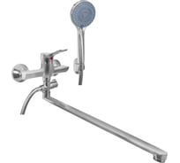 Смеситель для ванны Juguni одноручный длинный излив 40 см, керамический дивертор, карт. 35 мм 0402.180