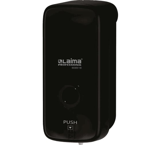 Дозатор для жидкого мыла LAIMA PROFESSIONAL PREMIUM BLACK наливной, 0.5 л, черный, ABS-пластик 609518 1