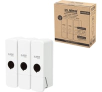 Дозатор тройной для жидкого мыла/шампуня/геля LAIMA SUPER 3х0.3 л, наливной, белый, ABS 609500