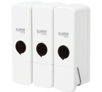 Дозатор тройной для жидкого мыла/шампуня/геля LAIMA SUPER 3х0.3 л, наливной, белый, ABS 609500