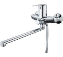 Смеситель для ванны ALOUTE с длинным изливом 35 см, однорычажный, переключатель на корпусе, цвет хром A0863