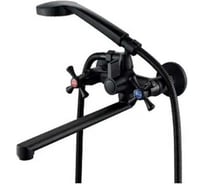 Смеситель для ванны ALOUTE черный матовый, двухручковый, картридж 40 мм, излив 30 см A5883H