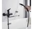 Смеситель для ванны ALOUTE черный, однорычажный, переключатель на корпусе, излив 35 см A0663H 2