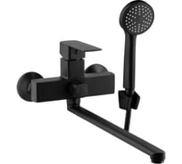 Смеситель для ванны ALOUTE черный, однорычажный, переключатель на корпусе, излив 35 см A1063H