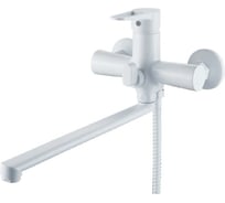 Смеситель для ванны ALOUTE белый, однорычажный, переключатель на корпусе, излив 35 см. A0663K